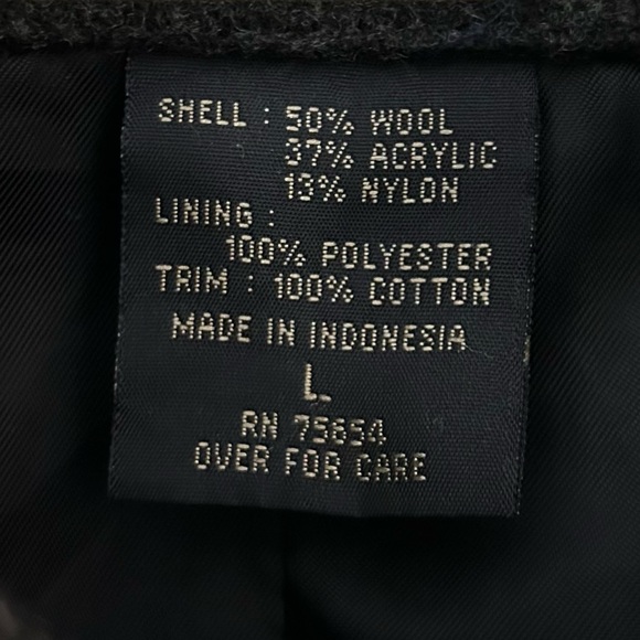 Vintage Men’s Abercrombie & Fitch Charcoal Gray Wool Blend Car Coat Winter Large - Picture 8 of 10